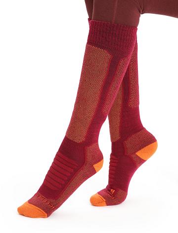 Chaussettes Icebreaker Merino Ski+ Medium Over the Calf Femme Rose | FR 1419QMAZ